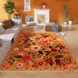 Living Room Carpet Elegant Vintage Floral Rug Large Area Home Decoration French Retro Floor Mat Soft Machine Washable Area Rugs