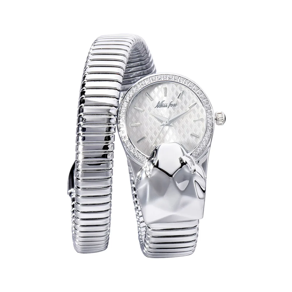 Top Brand Women\'s Watches Snake Shape Stainless Steel Luxury Wrist Watch For Women Watch