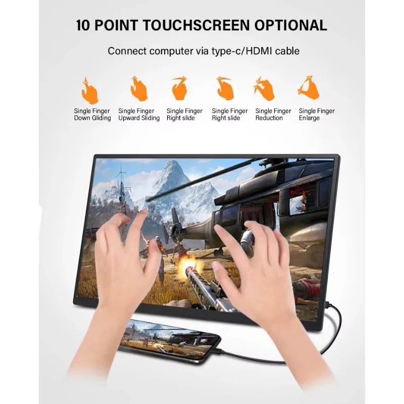 Portable Open Frame Touch LCD  18.5 INCH Full HD  Type C 60Hz Built-in Speaker Bracket Support Display Screen