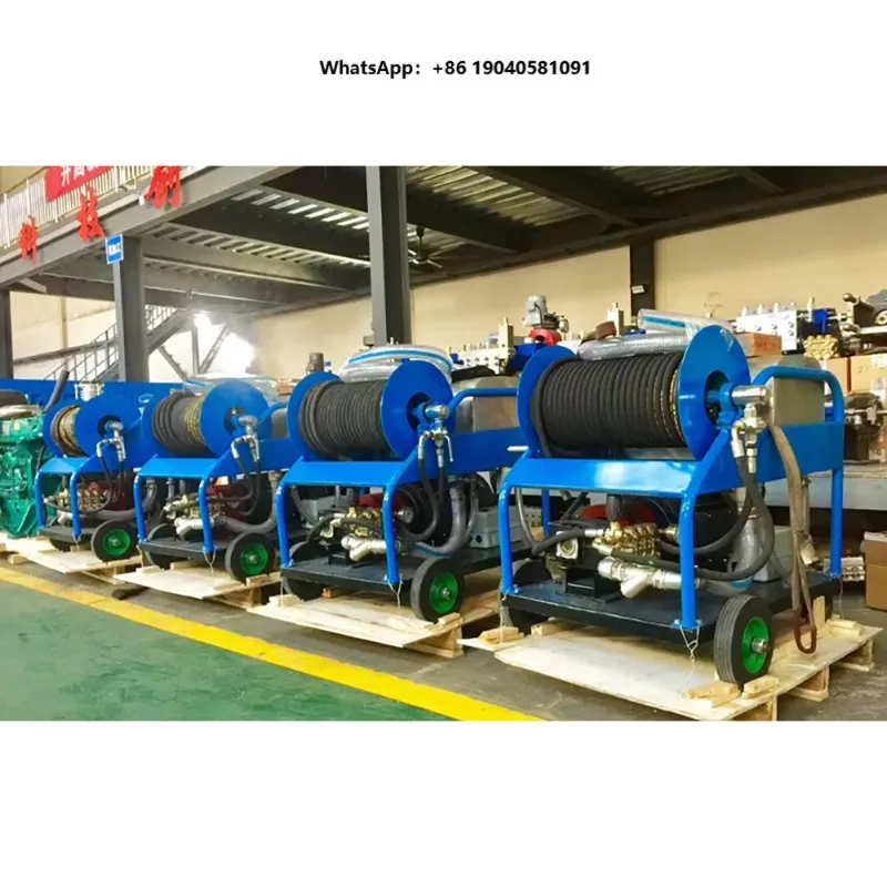 Sewer Pipe Jetting Machine 24HP 180bar 50L/min Engine Surface Cleaning High Pressure Water Jet Cleaning Machine