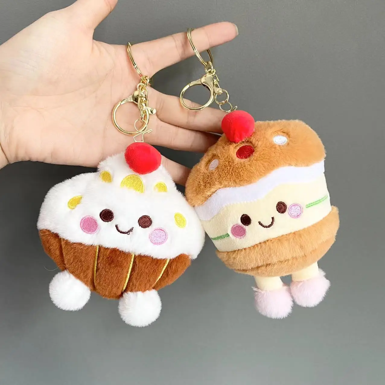 Cartoon plush  Cartoon Cake Series Plush Doll Cute Dessert Doll Student Couple Book Bag Pendant Dollessories