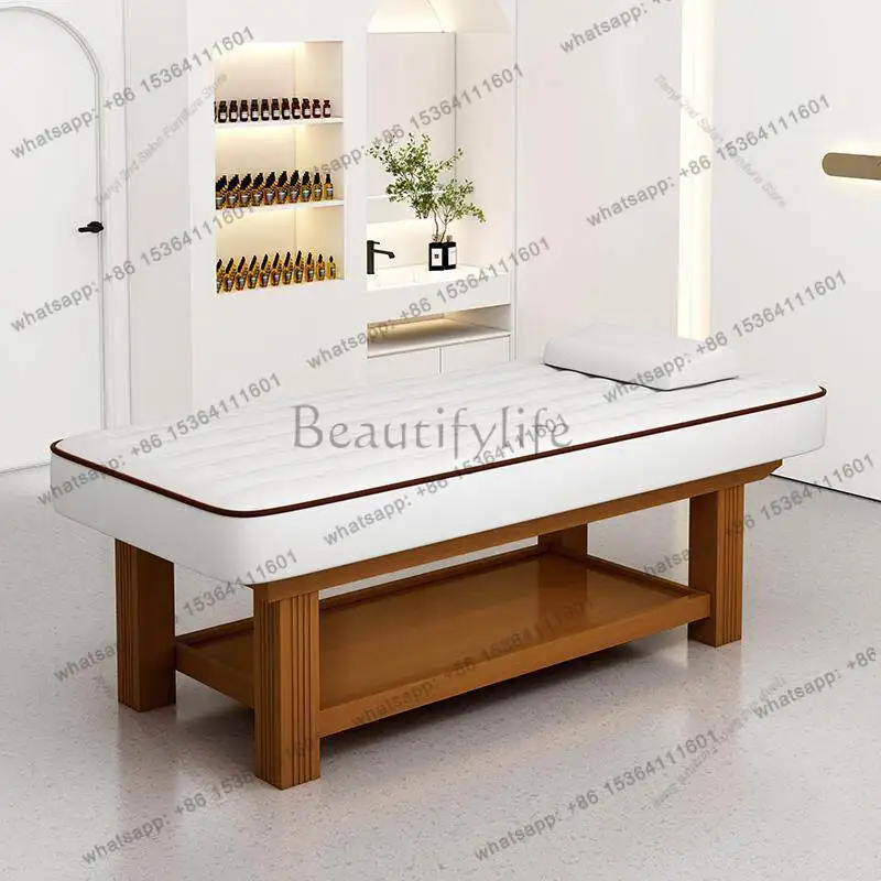 Factory Direct Sales Modern Solid Wood Latex Massage Bed Special Ear Picking SPA & Eyelash Bed For Nordic Beauty Salon Furniture