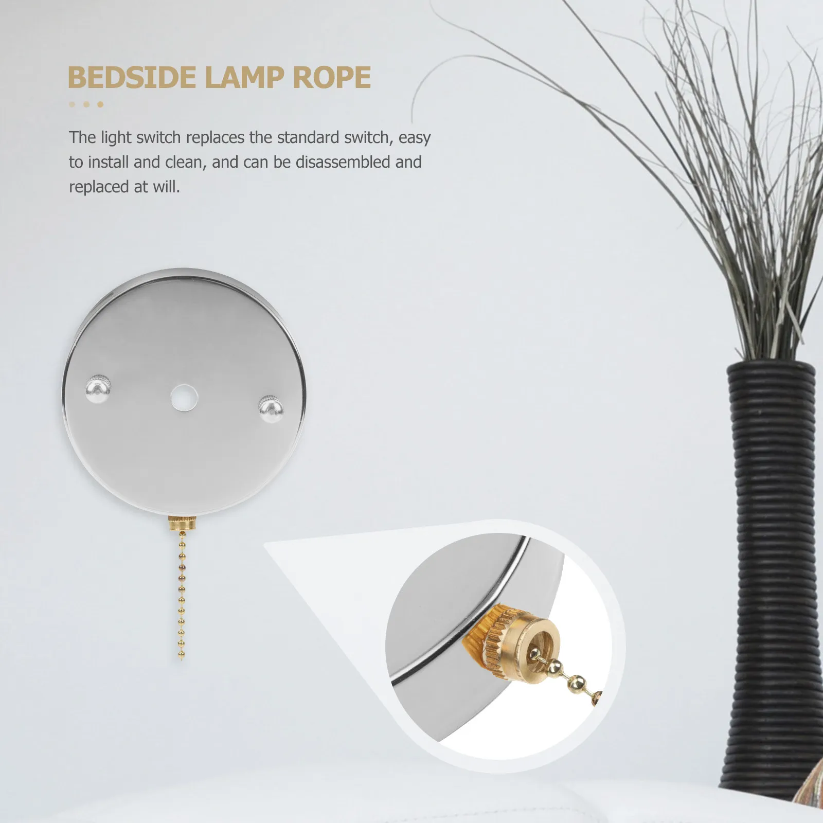 1Set Elegant Simple Design Ceiling Fan Pull Chain Lamp Pullswitch Light Controlling Replacement for Living Room Bedroom Wedding