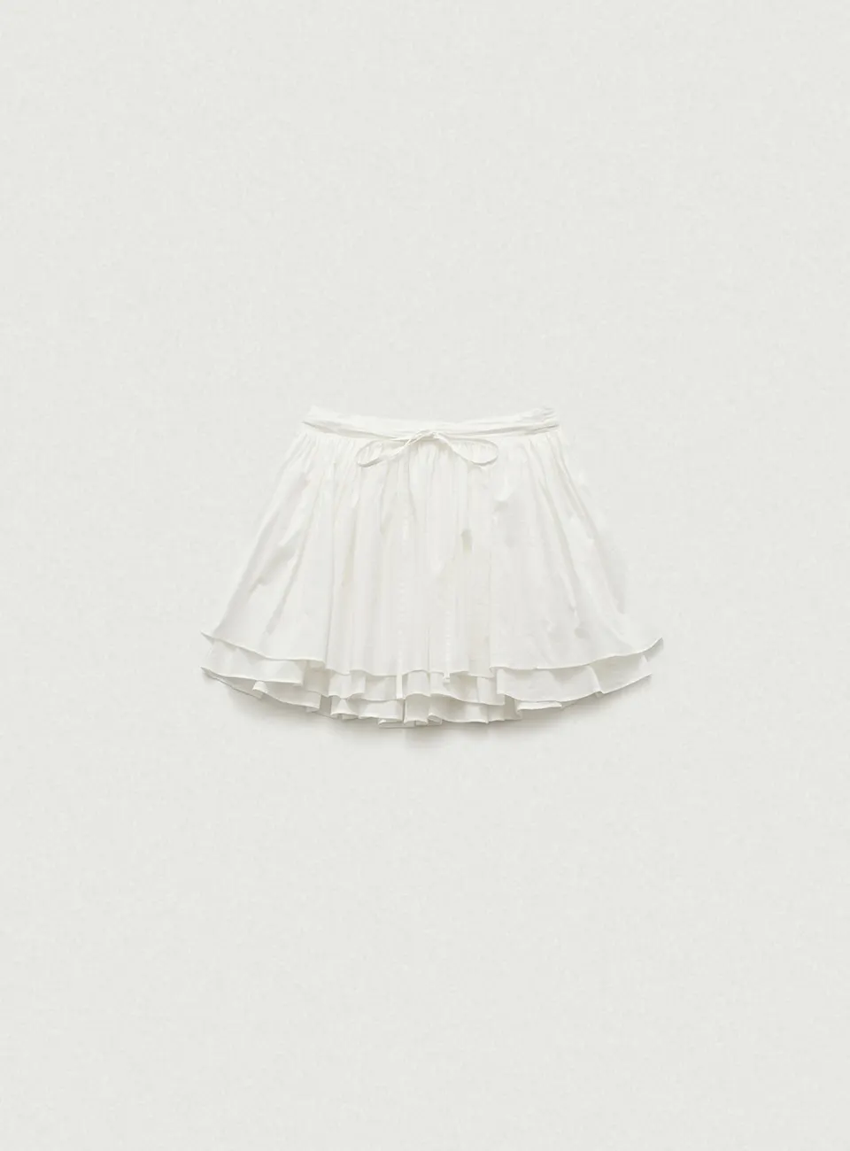

High Waist Cotton Puffy Skirt ort f-length Korean Sle Ribbon-tied Women's A-line Skirts Cotton Blend Summer Dres