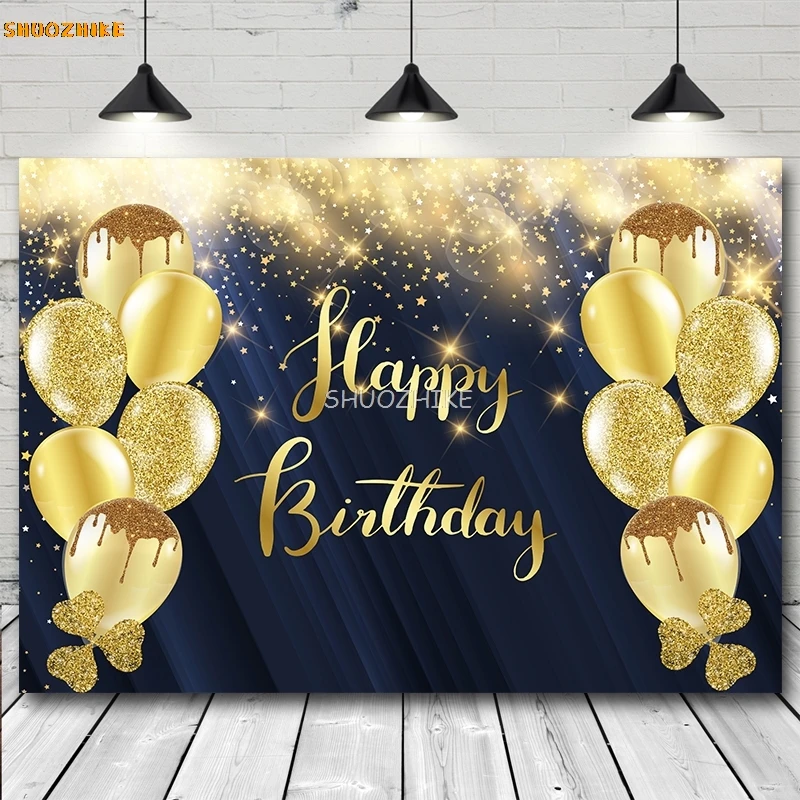 Globo dorado brillante para adultos, decoración para fiesta de feliz cumpleaños, pancarta, telón de fondo personalizado para sesión fotográfica, utilería de fotografía