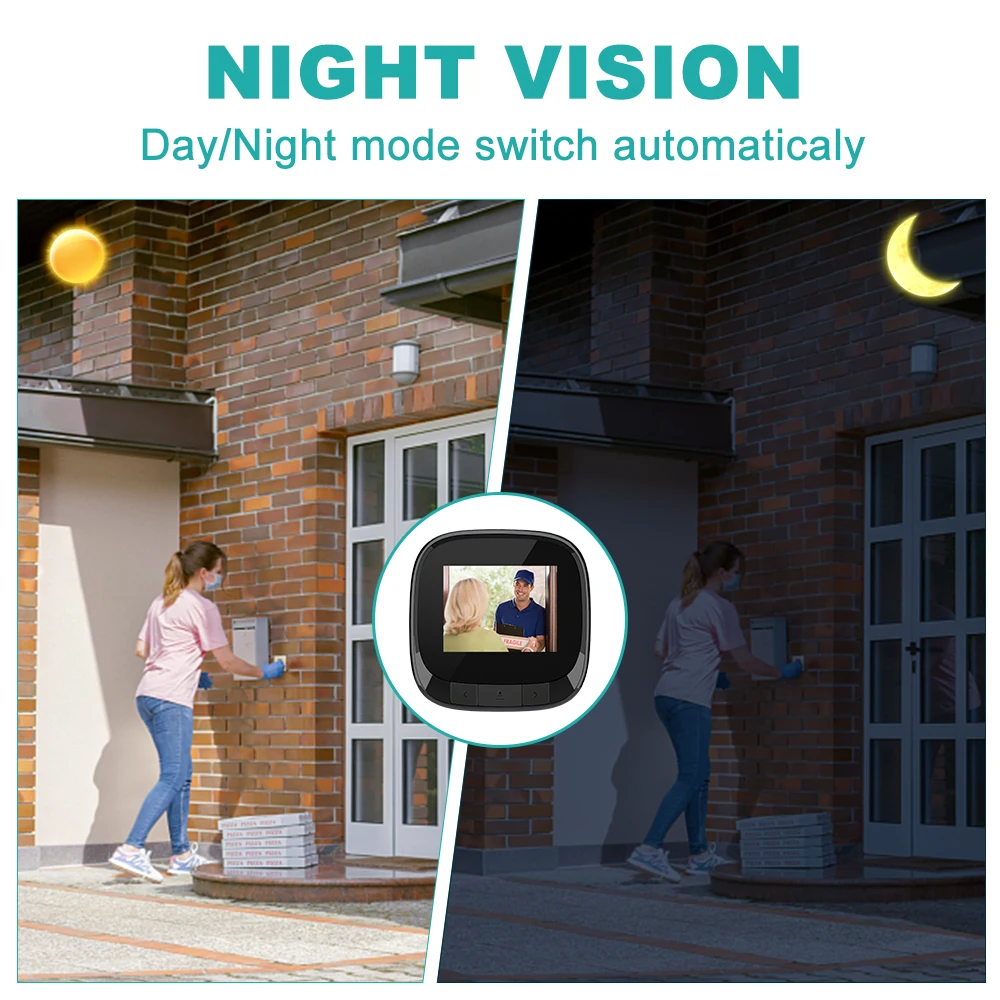 Home Surveillance Outdoor Doorbell LCD Digital Doorbell 90° Door Eye Doorbell Camera Viewer Electronic Peephole Viewer Doorbell