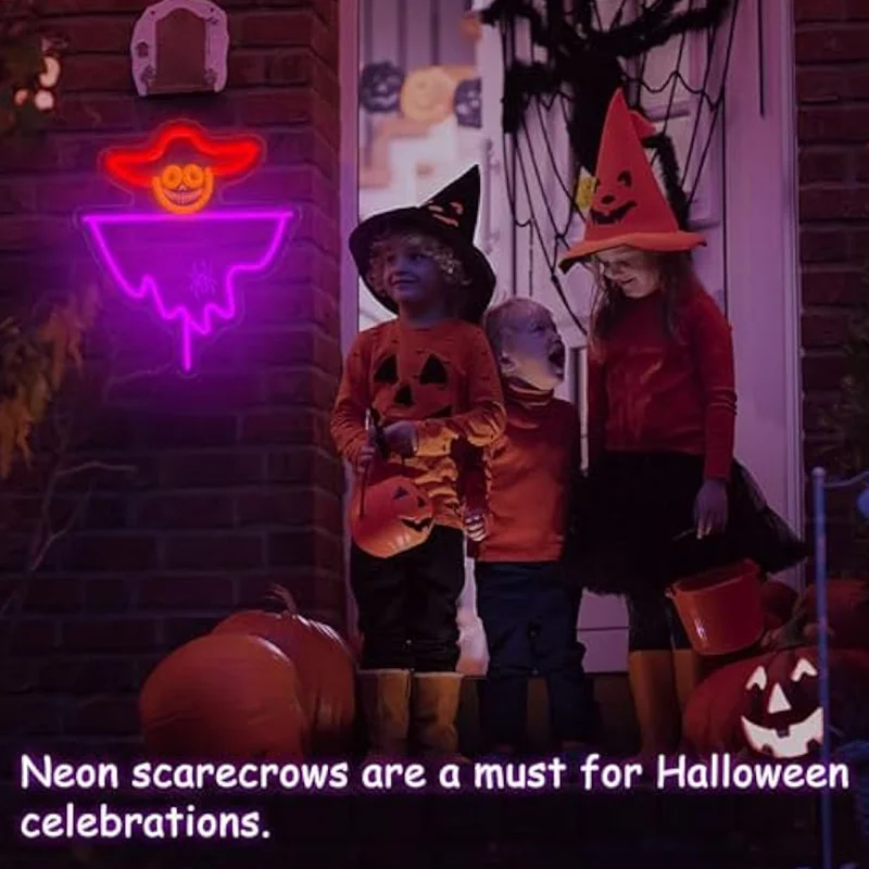 Halloween Ghost Neon Sign LED Dimmable Neon Light Signs Wall Decor For Beer Bar Club Bedroom Man Cave Halloween Party