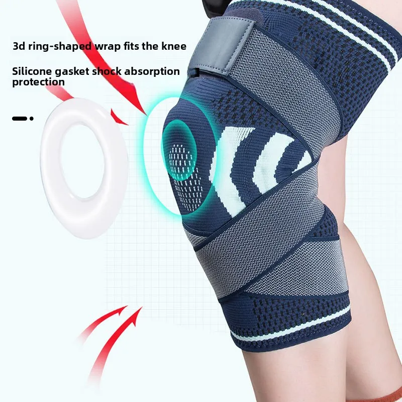 Knee Support for Sports Non-slip Silicone Safe Shock Absorption Breathable Protective Gear Patellar Strap Pressure Anti Slip