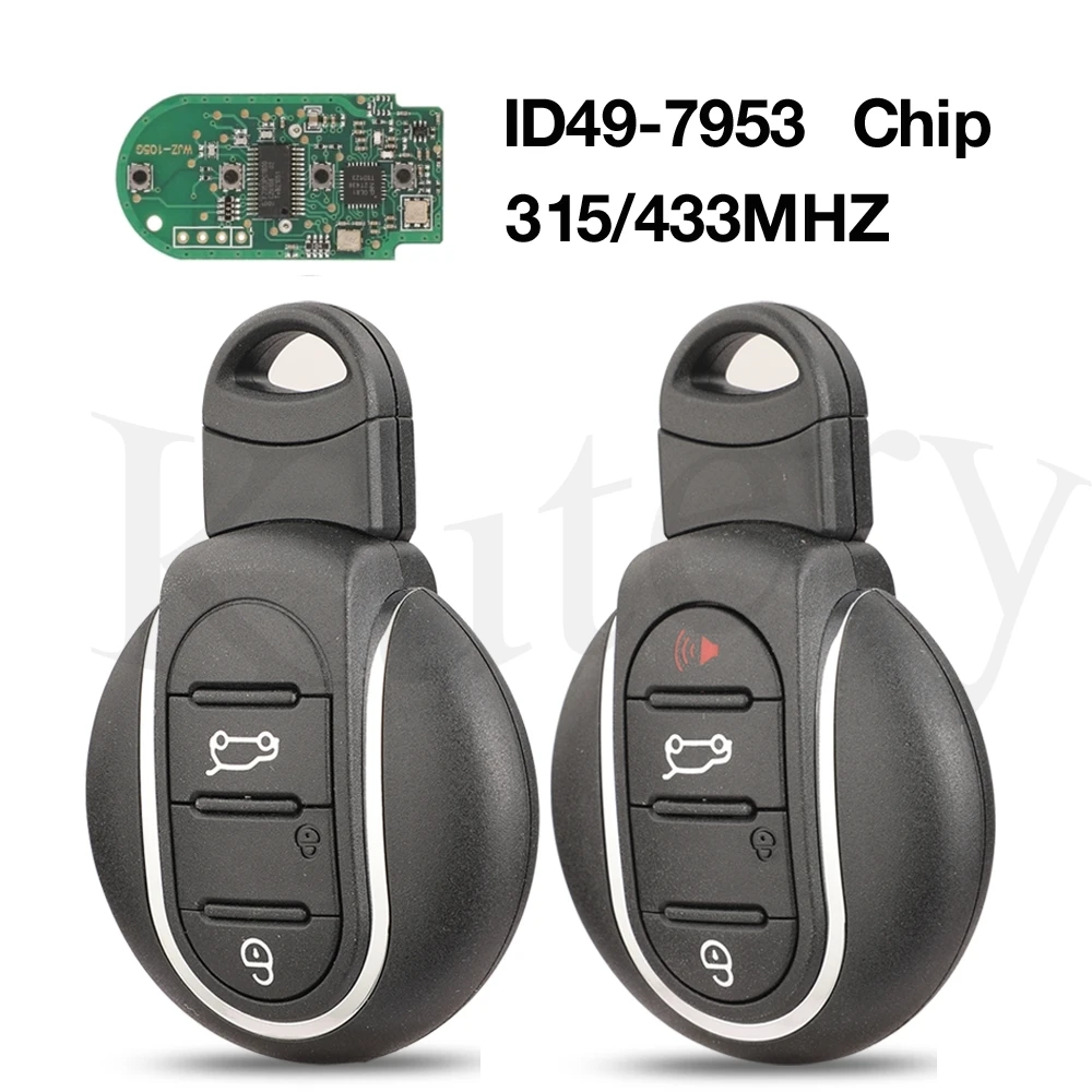 

jingyuqin 3/4 BTN 315/433Mhz ID49 PCF7953 Chip Keyless go Smart Remote Key For BMW Mini Cooper F-Series F55 F56 Clubman 14-18