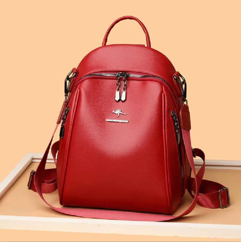 2025년 신상 한국 패션 대용량 여행 백팩 여성용 고급 가죽 숄더백 토트백 학교 가방 크로스백