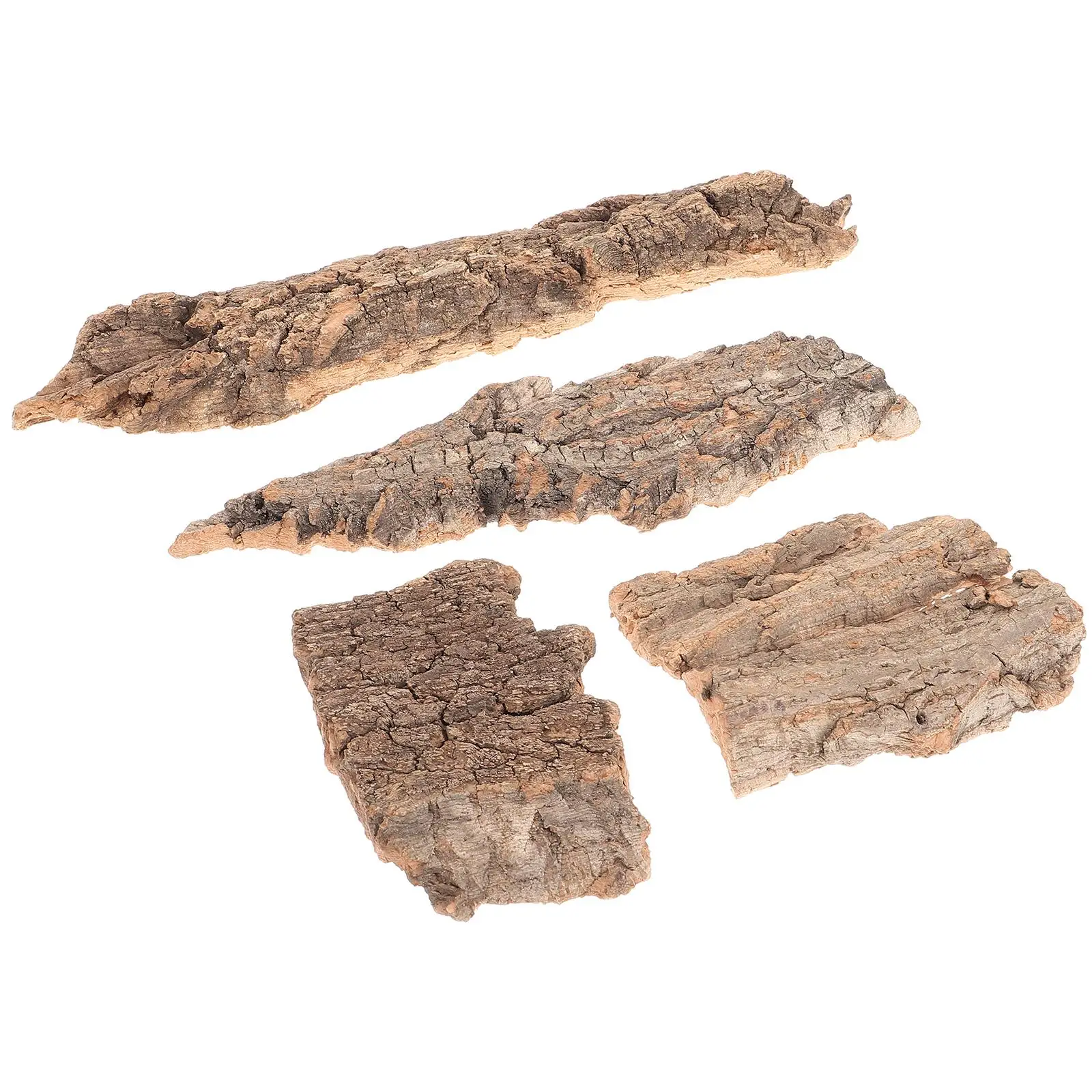 

4 Pcs Climbing Platform Decoration 8 14cm Reptile Hide Terrarium Accessories Natural Bark Snake Habitat DIY Decor
