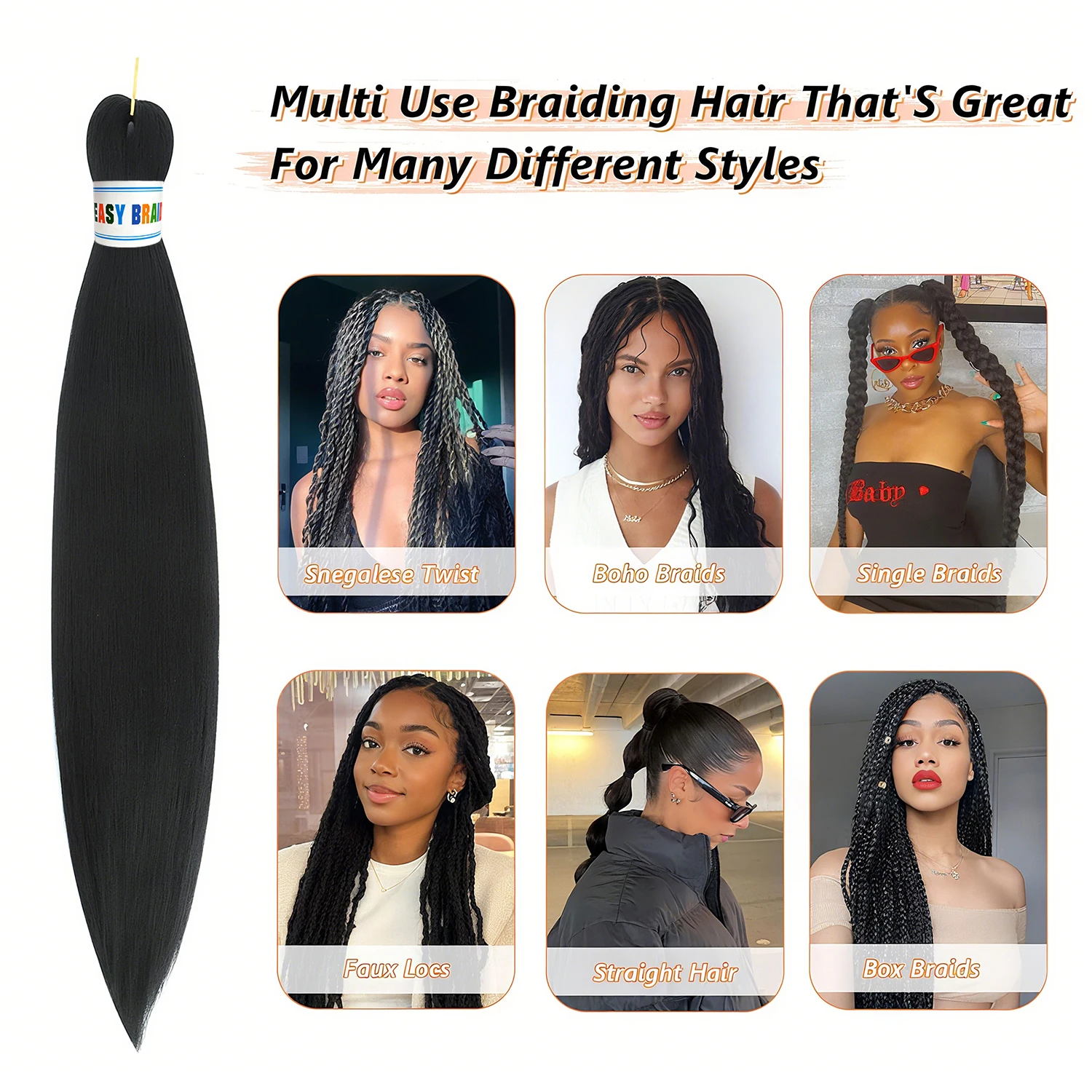 26Inch Kanekalon Pink Pre Stretched Braiding Hair Synthetic Ombre Yaki Jumbo Braids Easy Braid Hair Extensions for Women Cosplay