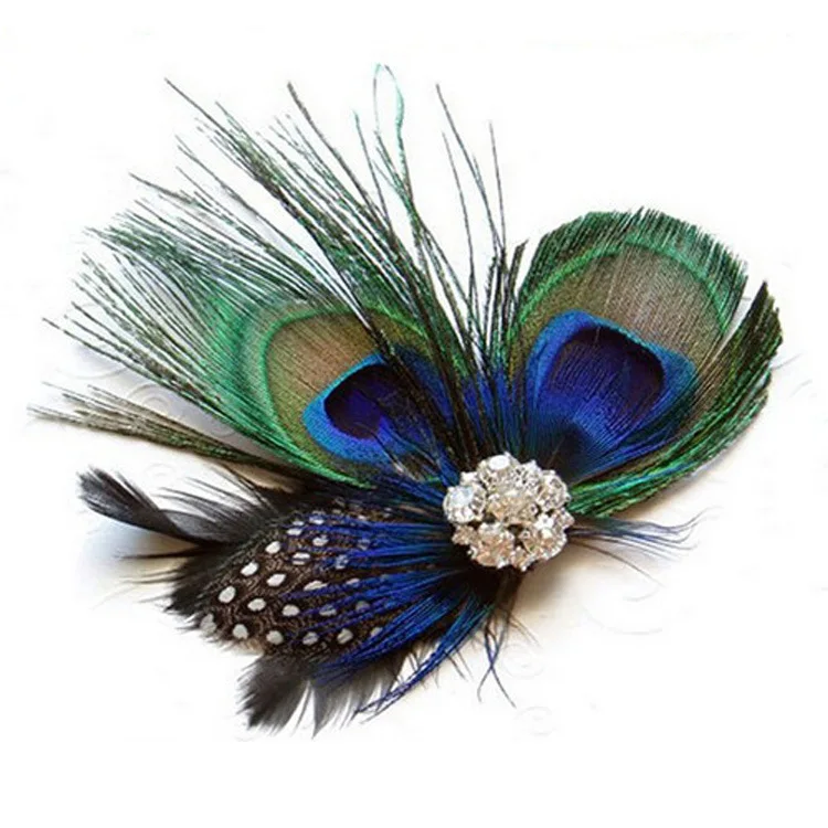 New Women Hair Clip Feather Wedding Fascinator Great Gatsby Headband Pearl Charleston Floral Headwear Hairpin Hair Accessories