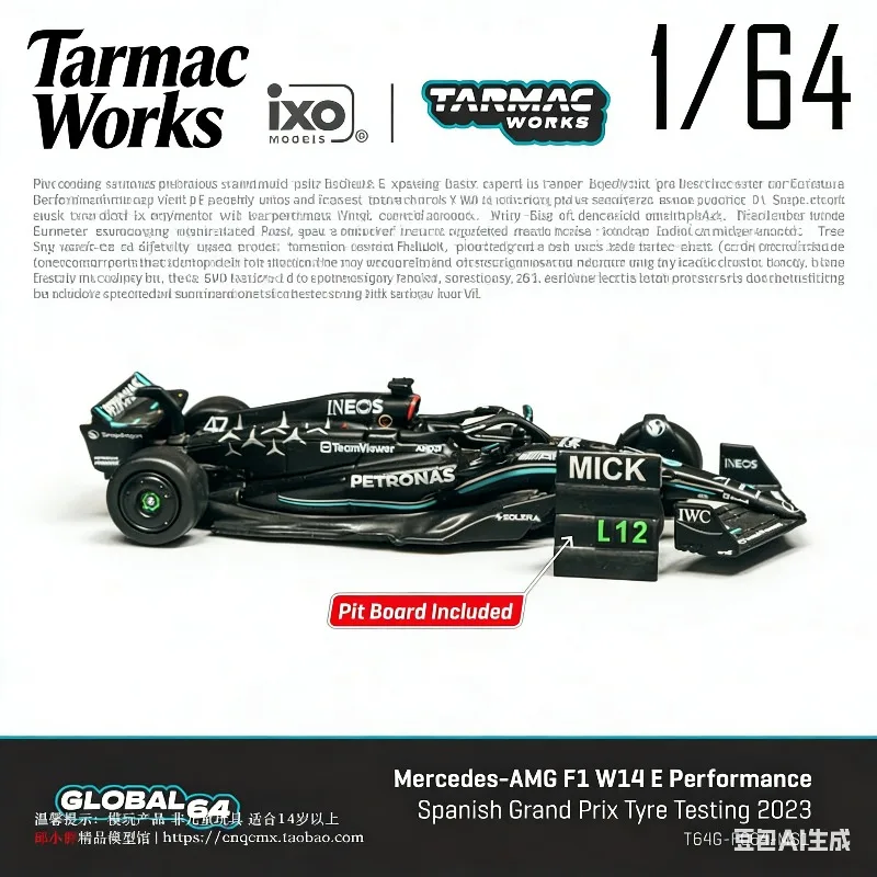 

Tarmac Works 1:64 AMG F1 W14 E # Модель автомобиля из сплава, 47 см, игрушка для мальчиков, коллекционный предмет для взрослых, предмет декора.