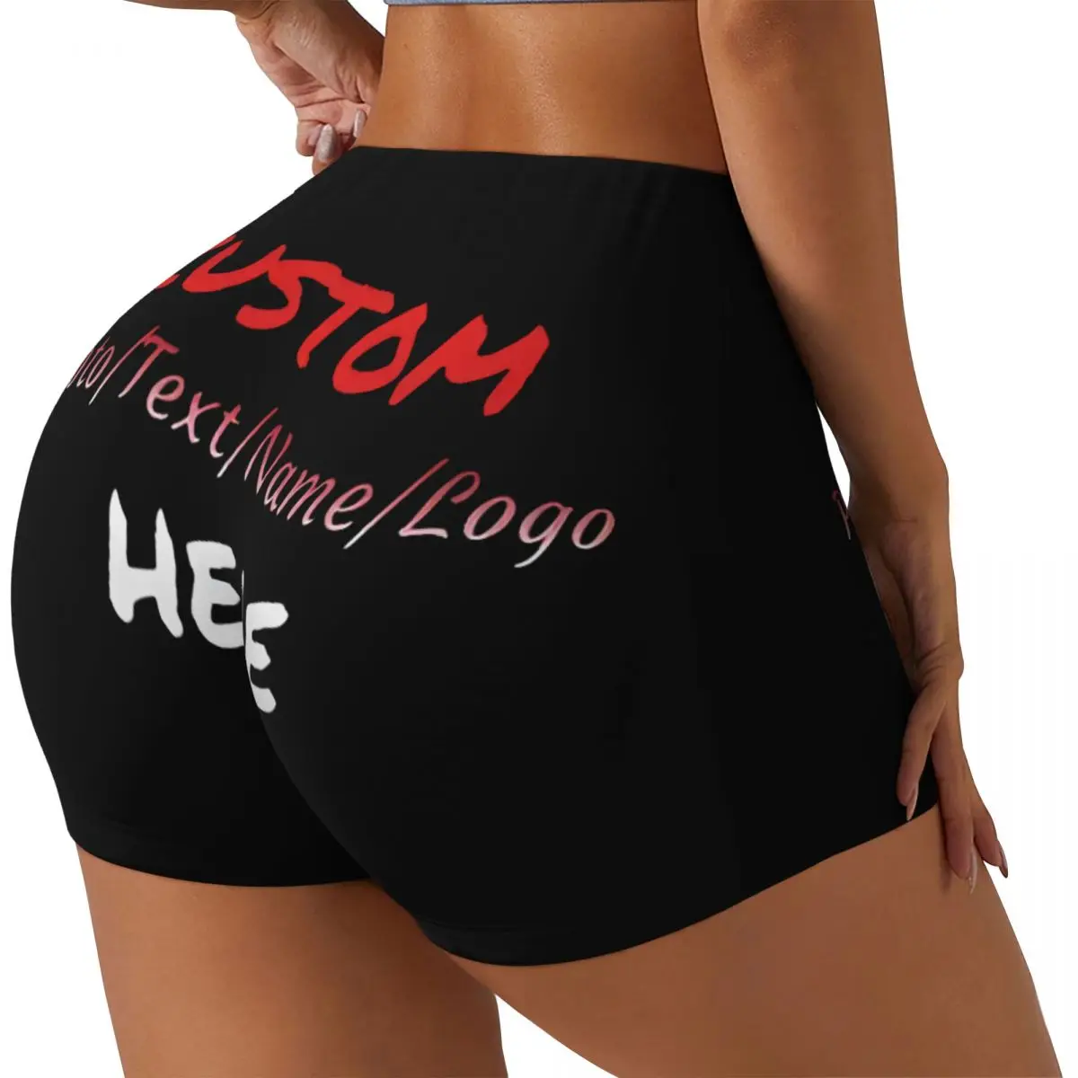 Personalized Custom Fit Running Volleyball Gym Shorts Women With Your Customized Image Name Text Athletic Workout Yoga Shorts