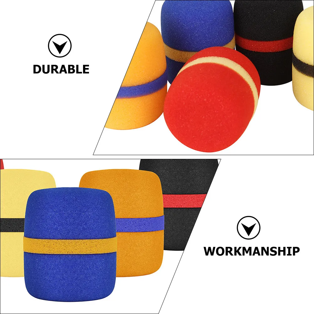 5Pcs Dense Sponge Microphone Protective Cover Mic Windproof Cover Enhances Sound Quality Protects Against Dust Saliva Wind