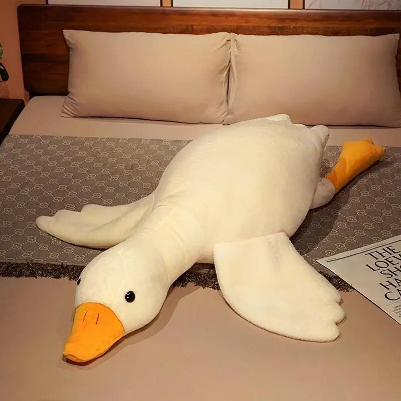 60/90cm Cute Gooses Plush Toys Big Duck Doll Soft Stuffed Animal Sleeping Pillow Cushion Christmas Gifts for Kids and Girls