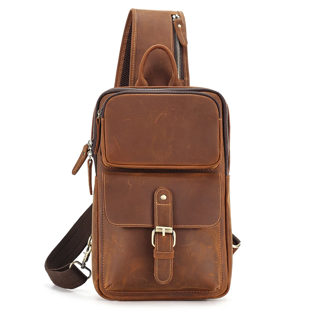 Vintage verrückte Pferd Herren Umhängetasche Outdoor tägliche Reise Schlinge Brusttasche lässig Tages rucksack Umhängetasche für Männer neu