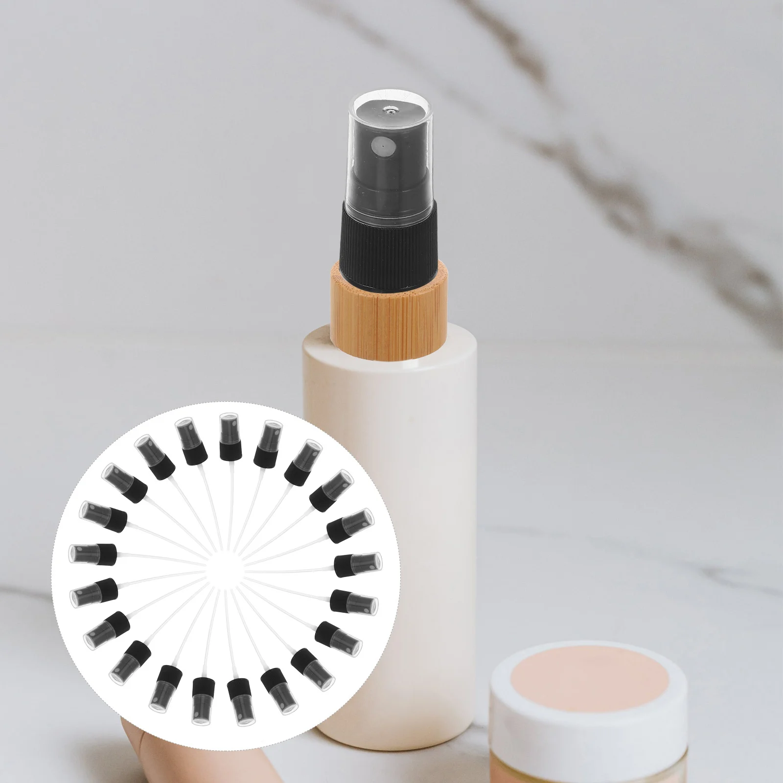 

20pcs Replacement Spray Head For Perfume Bottles 18Mm Fine Mist Sprayer Caps Small Pump Top Head Portable Essential Oil Spray