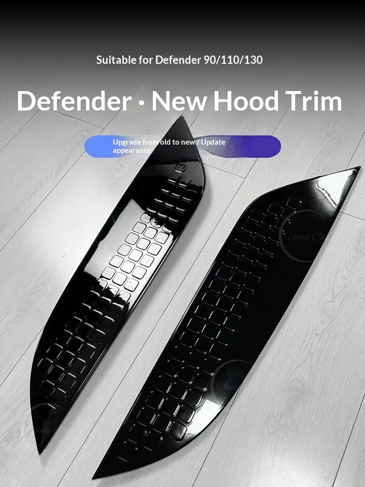 Air Vent Outlet Covers Bar for Land Rover Defender 90 100 130 L663 2020+ 2Pcs 2026 Style Hood Intake Scoop Bonnet Trim Panel