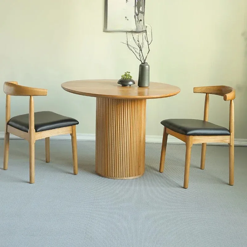 

Unique Wood Design Dining Table Decor Designer Wooden Round Dining Table Set Salon Luxury French Tavolo Pranzo Furniture Home
