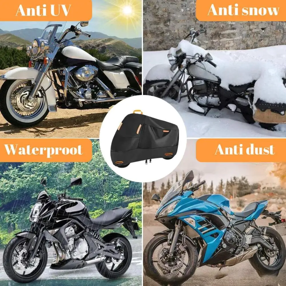 Waterproof Heavy Duty for xl Motorcycle Cover For winter Outside Storage Snow Rain