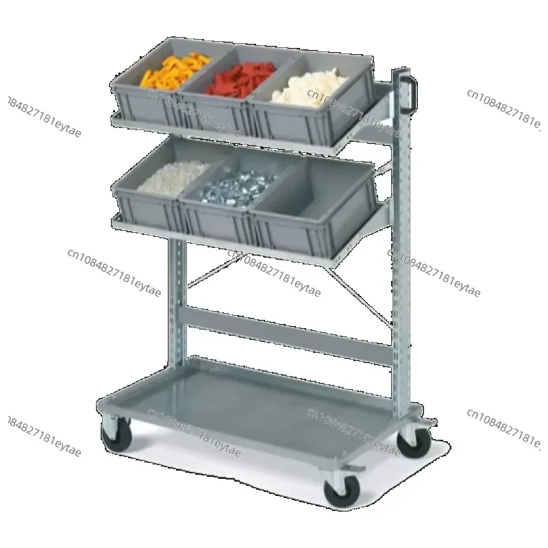 Trolley with Containers Size 400x300x170 Grey Storage Trays