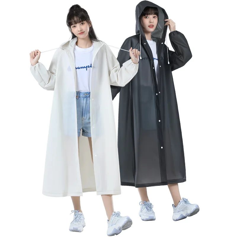 Women Man Raincoat Outdoor One Piece Thickened Waterproof Clothing Reusable Poncho Rainwear Camping Adult EVA Raincoat