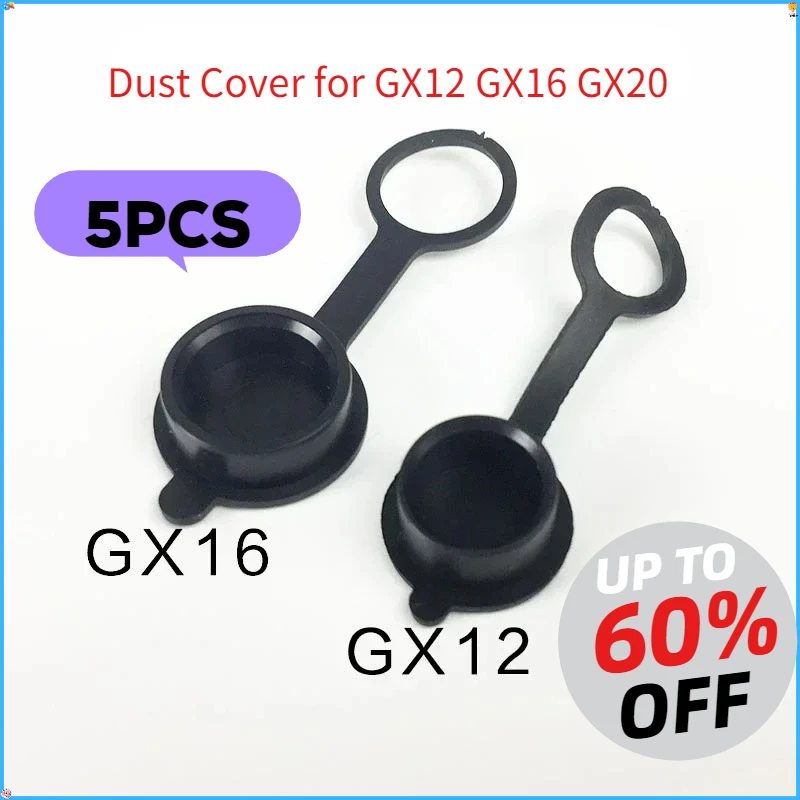 5pcs Dust Cover for GX12 GX16 GX20 12mm 16mm 19mm Aviation Plug Connector Cover Waterproof Rubber Cap Aviation plug socket
