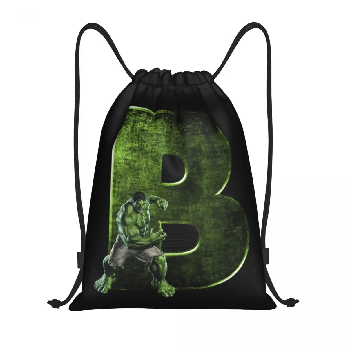 Custom Superhero Drawstring Bags Women Men Lightweight Green Hulk Sports Gym Storage Backpack