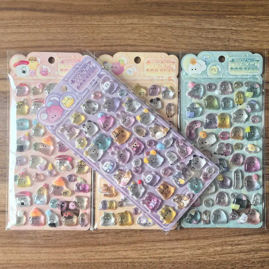 4 Pcs Cute Transparent Pop Seal Stickers - Adorable Decor for Journals, Phones & DIY Crafts RecordingYourLife Store