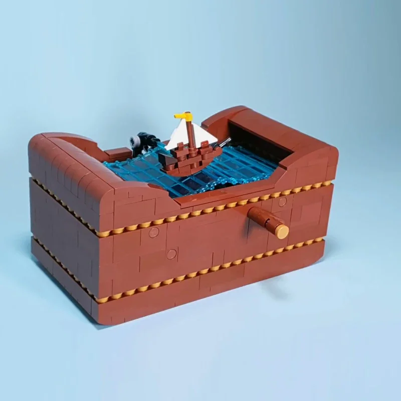 Bloques de construcción de barcos en el mar para niños, Kit de bloques de construcción de barcos automotrices de alta tecnología, MOC-59860, modelo DIY, rompecabezas, juguetes de montaje, regalo, 513 piezas