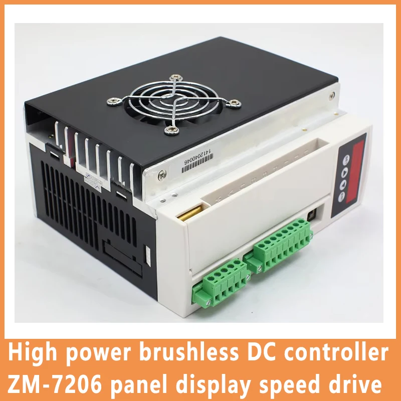 High Power Brushless DC Controller ZM-7206 Panel Display Speed Drive 1.2KW With Hall Sensors Brushless DC Motor