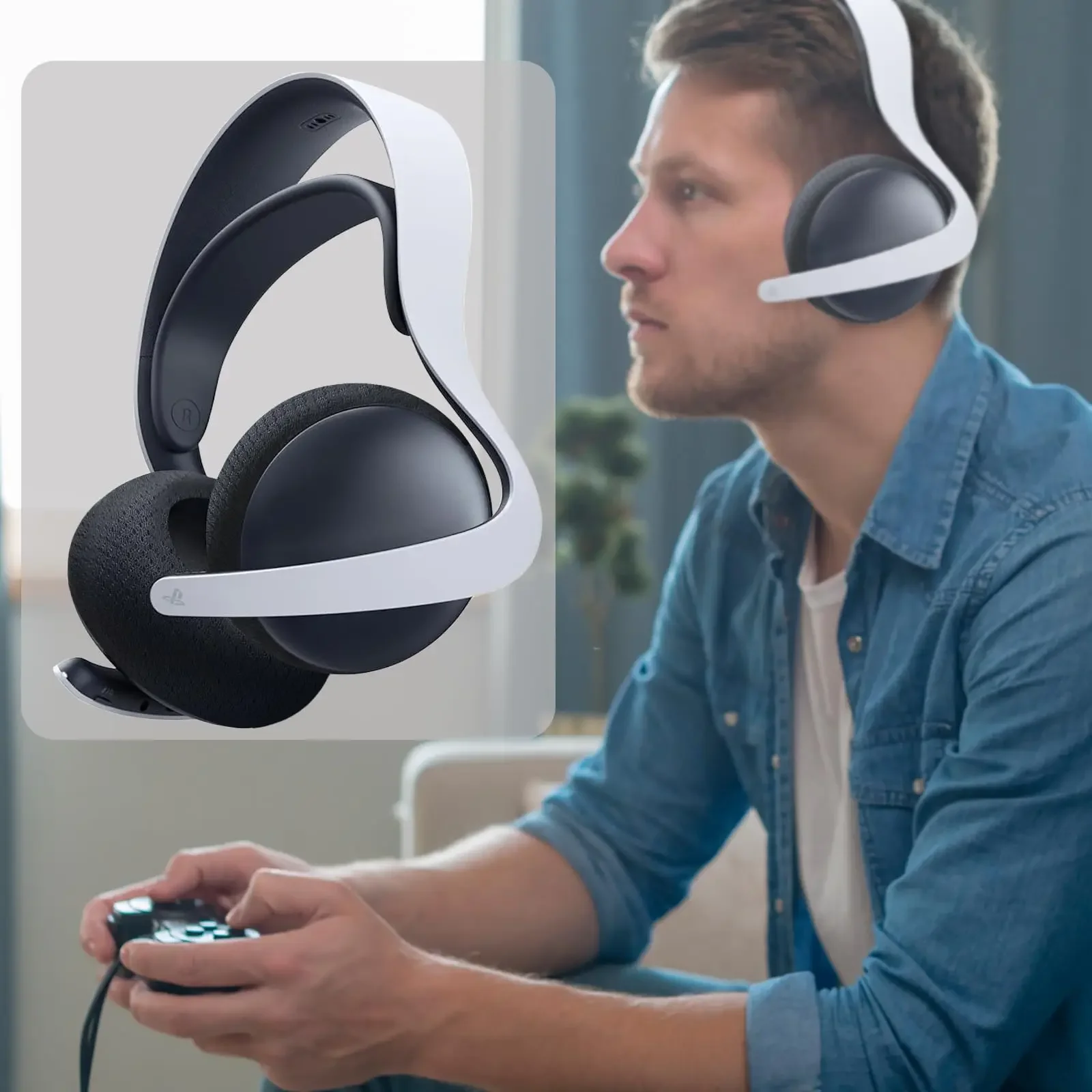 Replacement Earpads for Sony PlayStation Pulse Elite Wireless Headset, Ear Pads Earmuffs Noise Cancelling Memory Foam