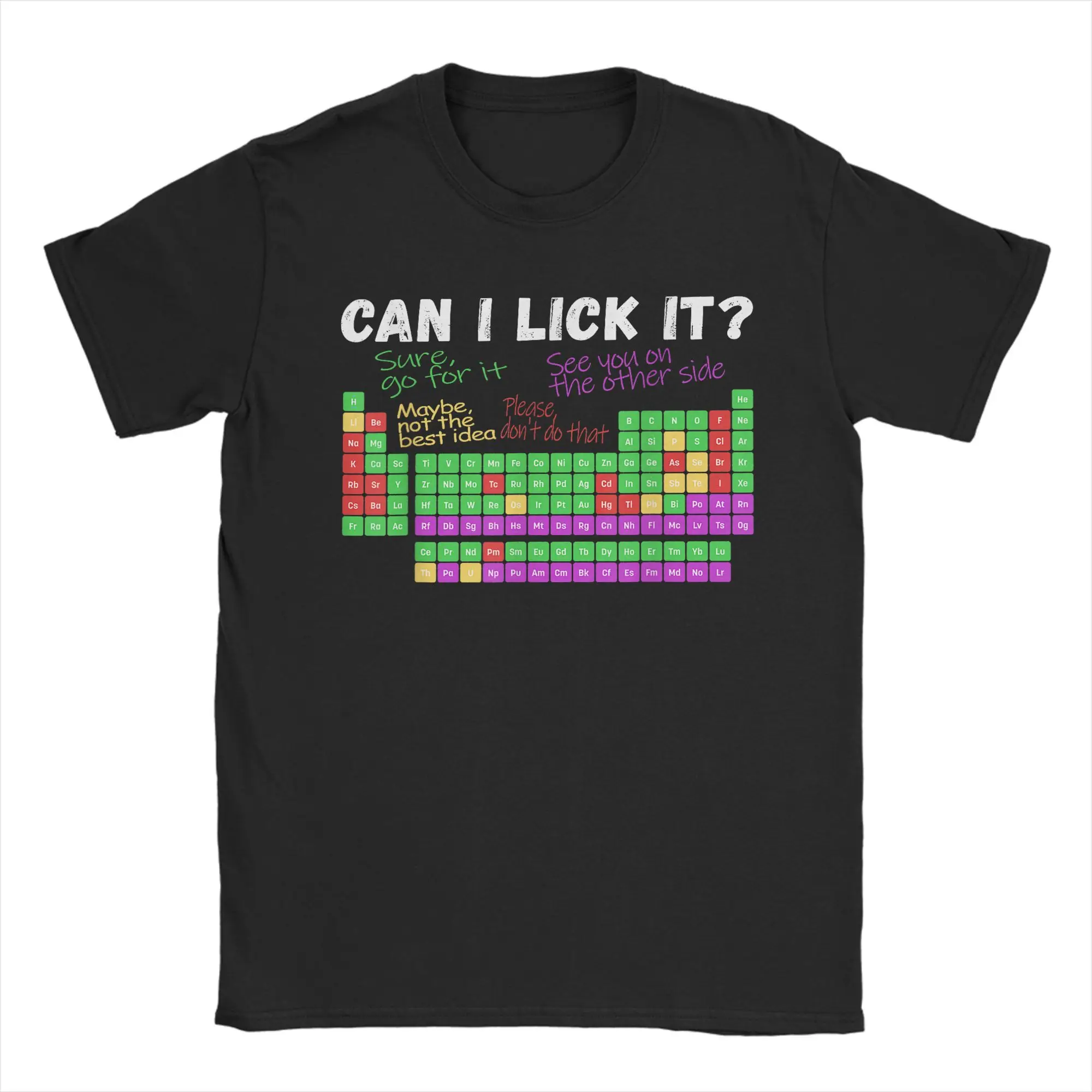 

Мужские футболки Can I Lick It Periodic Table, винтажные футболки из чистого хлопка, футболки с короткими рукавами, одежда с круглым вырезом, идея подарка