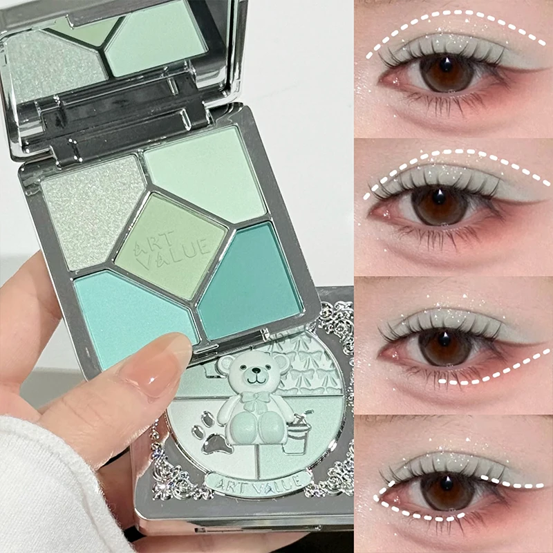 5色アイシャドウパレット パープルグリッター パールマットアイシャドウ シマーメイクアップ 長持ち レディースビューティーアイコスメティクス