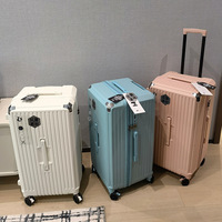 Extra large travel suitcase with zipper pull rod suitcase, universal wheels, female and male students, ultra light exit pass