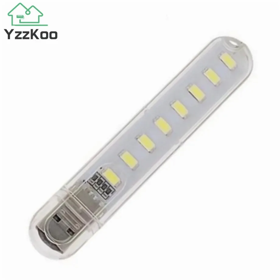 YzzKoo Mini Portable USB LED Book Light DC 5V Ultra Bright Reading Book Lamp 3Led 8Leds Lights For Power Bank PC Laptop Notebook