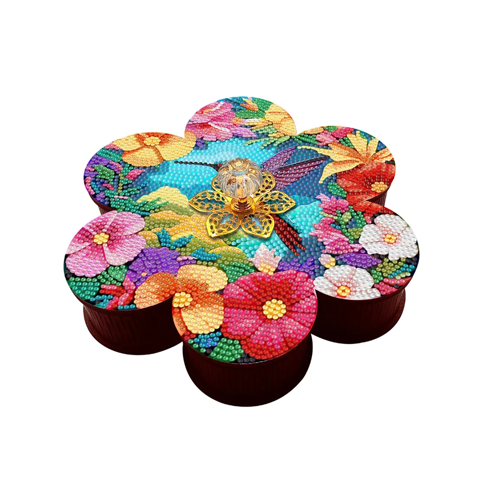 

2025 коробка для хранения алмазной живописи цветы деревянный футляр для ювелирных изделий коробка-органайзер с бриллиантами DIY органайзер для мелочей чехол для художественных ремесел