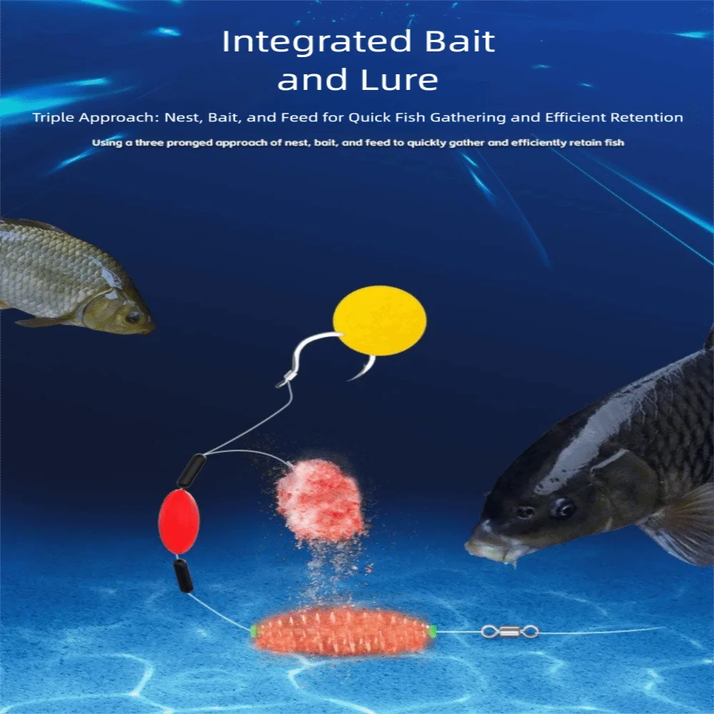 نظام تعليق مزدوج بخطاف لتعليق حفارات سمك الشبوط جاهز ومضاد للخط السفلي مقاس 4 #   5 #   6 #   منصات شعر الصيد المضادة للجزء السفلي