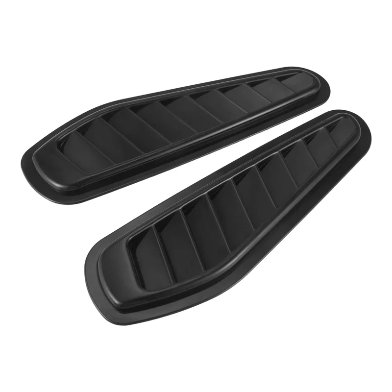 

AM-2Pcs Car Simulation Shark Air Vent Universal Glossy Black Sport Racing Air Flow Vent Bonnet Hood Scoop Cover Trim