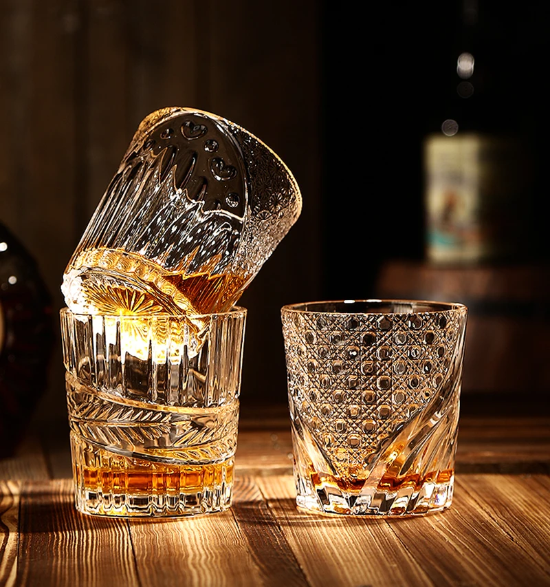 

Creative Whisky Glasses, Thick Bottom Old Fashioned Rock Drinking Glassware, Scotch Whisky, Bourbon, Cocktails