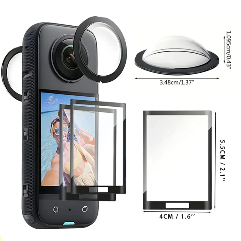 For Insta 360 X4 Sticky Lens Guard Cover Screen Protector Hard Tempered Glass For Insta360 X4 Action Camera Accessories