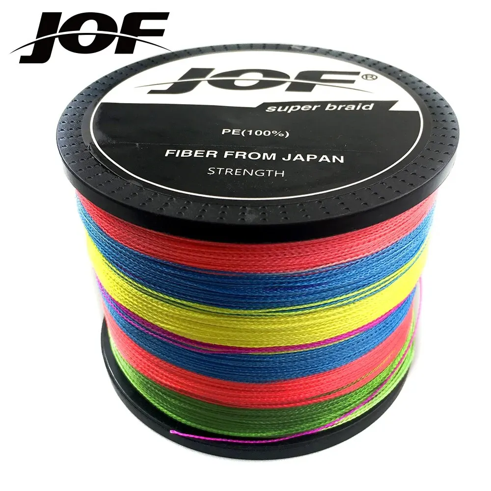 JOF-Línea trenzada de 4 hebras para pesca de carpa, alambre trenzado multifilamento para caza de peces estilo japonés, con accesorios de líneas de 300 m, 500m o 1000m