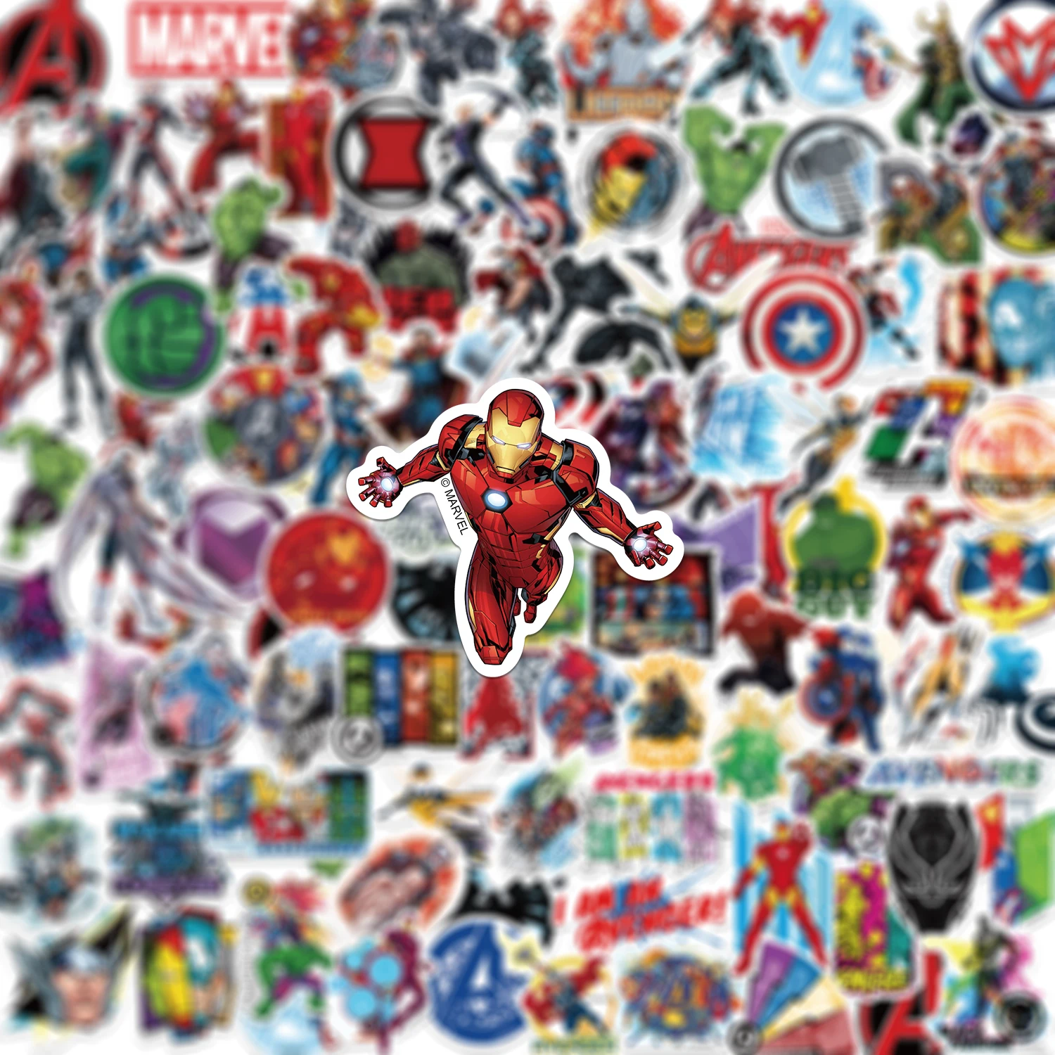 50/100Pcs Disney The Avengers Marvel Stickers for Laptop Phone Snowboard Luggage Fridge DIY Decal Kid Toy Graffiti Sticker Gift