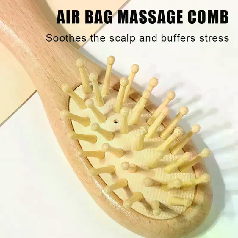 /ACR/Cushion Comb And Wool Brush Set Baby Care Beech Wood Gift Child Care Tool 2/3Pcs