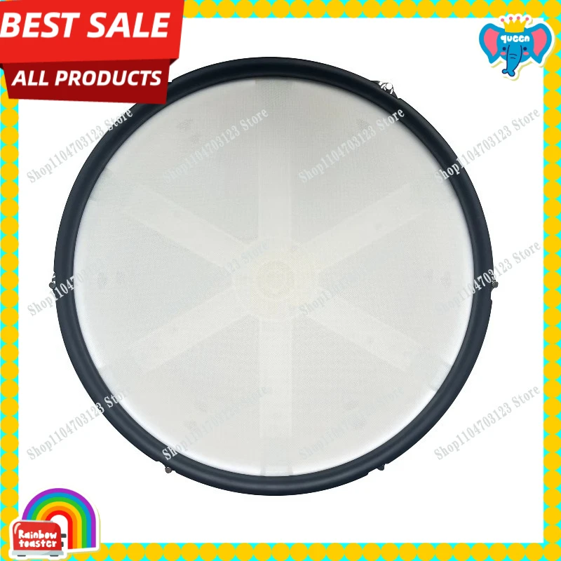 Factory direct 14-inch brushed silver snare drum pads include XD-1080-KM dual-zone mesh head and rim metal brackets
