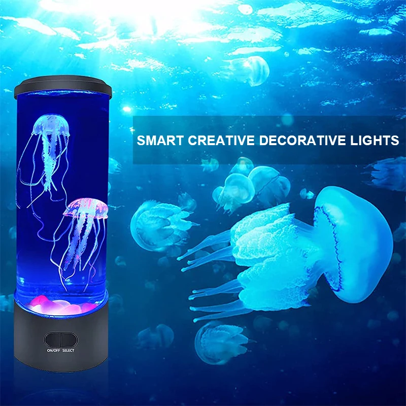 Creative Jellyfish Light Led Aquarium Night Light Multicolor Lighting Remote Control Fantasy Bedside Lamps Christmas Gift ForKid