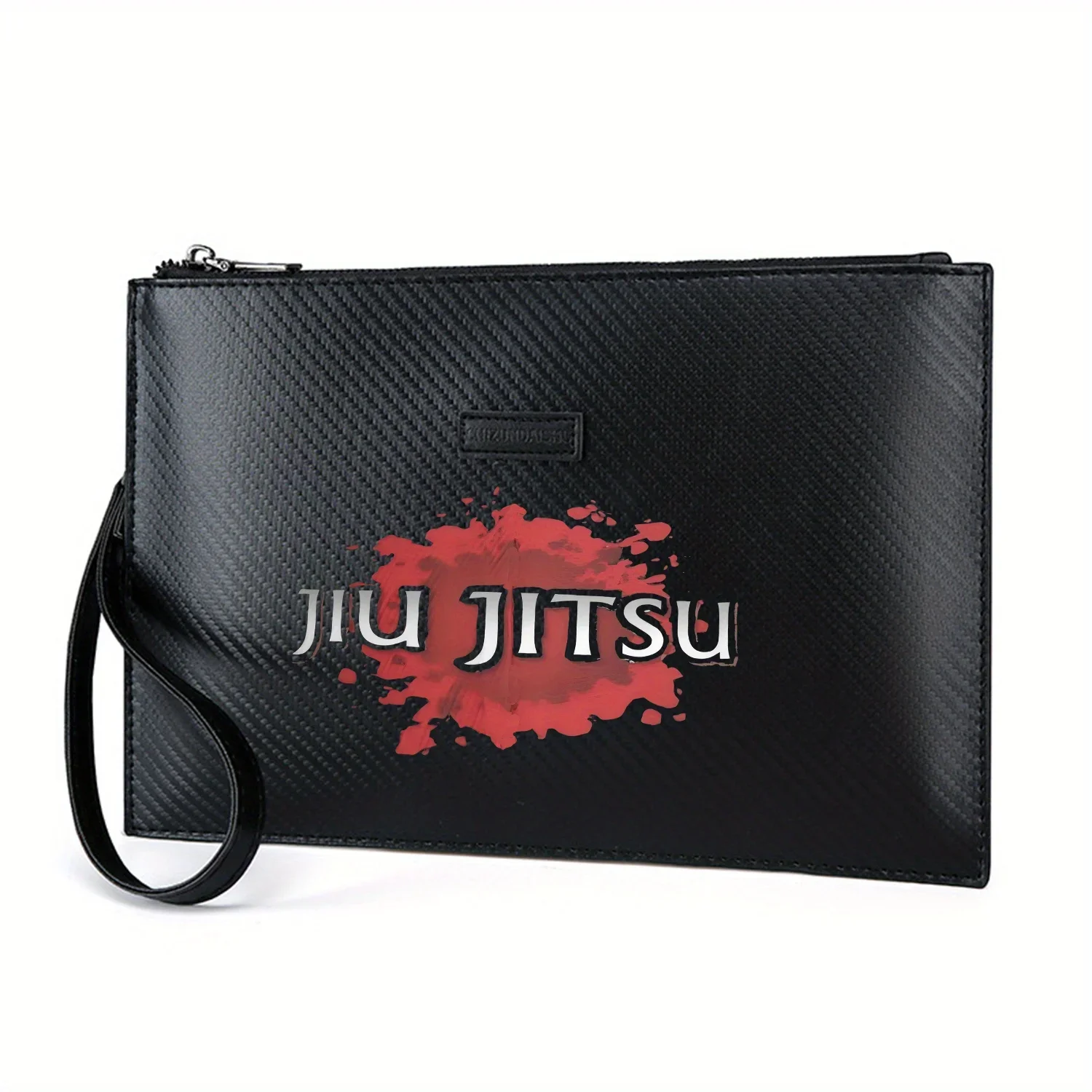 

Jiu Jitsu white bold red splash Elegant Printed PU Men's Handbag Fashionable and Practical for Everyday Carry