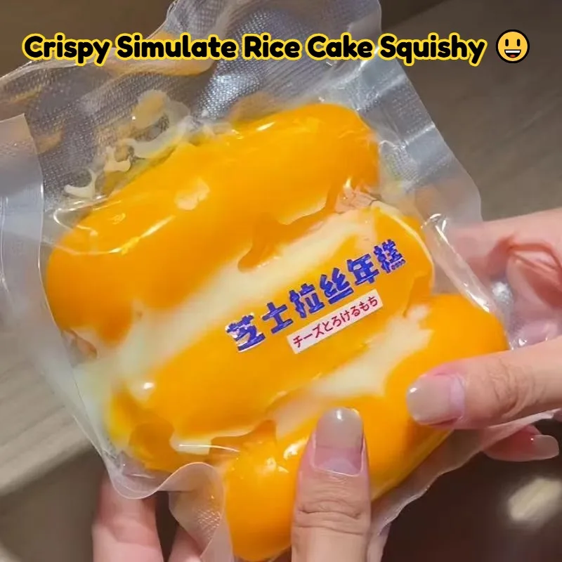 Crispy Squishy Pouch Handmade Crispy Simulate Rice Cake Pouch Crackling Wax Balls Squeeze Bag Stress Relief ASMR Fidget Toys
